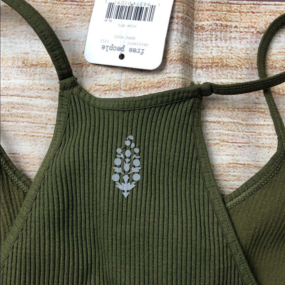 Free People Forest Green Ribbed Crop Top - Picture 5 of 5